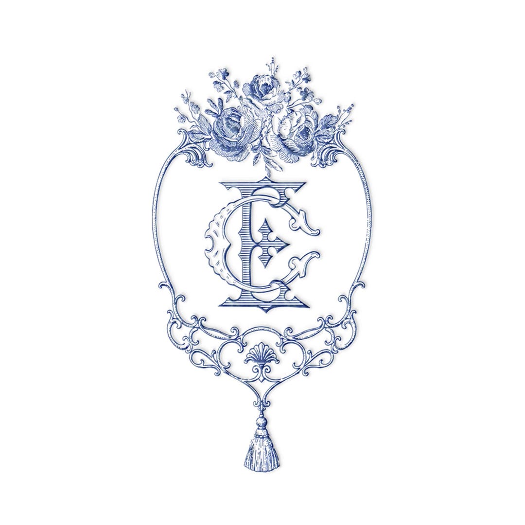 Custom Floral Wedding Monogram Logo | Vintage Crest Design (PDF, PNG ...