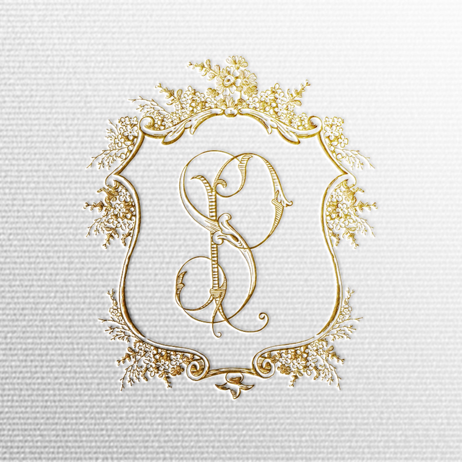S-P Monogram,floral Vintage Monogram Wedding Crest,blue - Antiqued ...