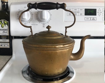 Vintage Antique Brass Tea Kettle