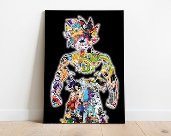 Goku Dragon Ball Fan Art Print, Anime Design