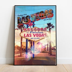Las Vegas Travel Print, (Las Vegas Print, New Home gift, Wedding, Birthday, Anniversary) Wall Art, Home Decor