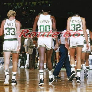 NBA Boston Celtics Larry Bird Robert Parish Kevin McHale Color 8 X 10 Photo Picture