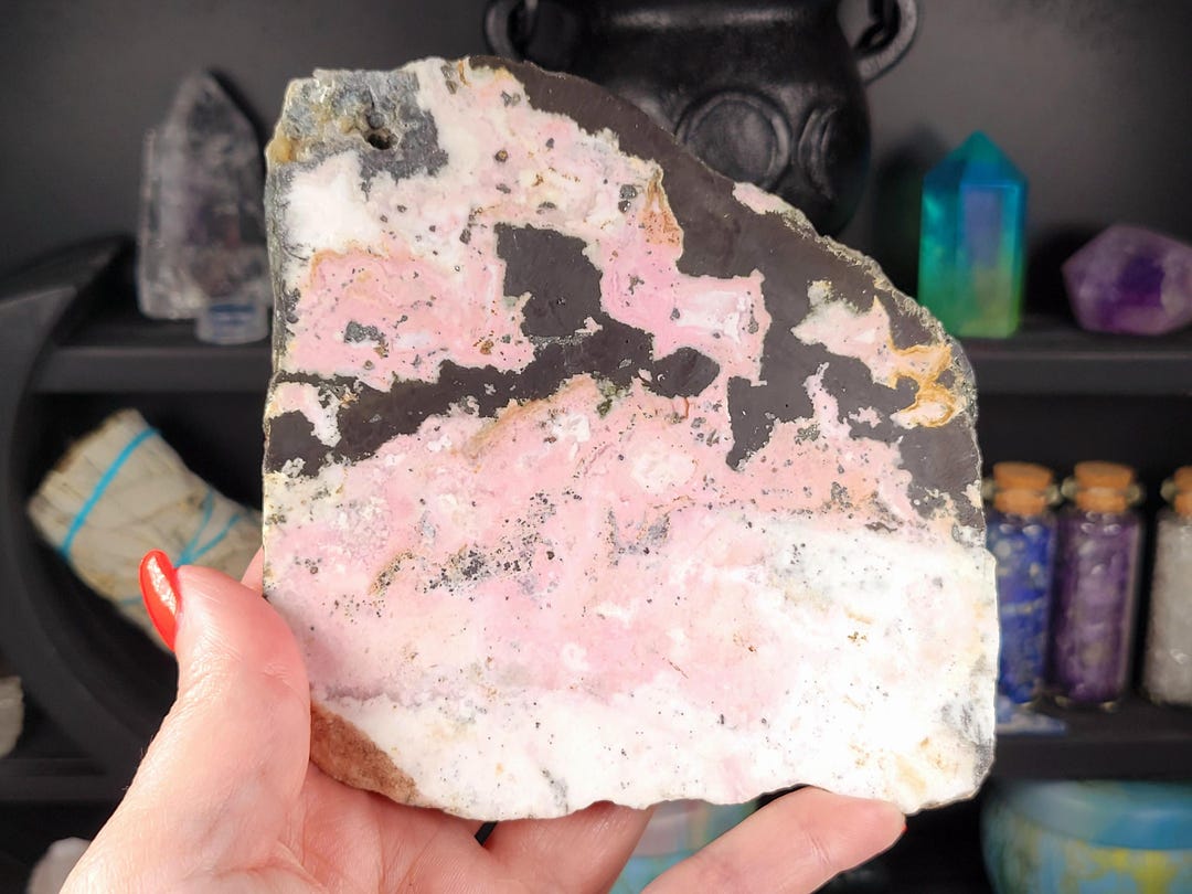 Peruvian Rhodonite Slice - Healing Crystal - Crystal Slab - Etsy