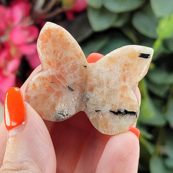3-D Self-Standing Sunstone Butterfly - Crystal Carving - Healing Crystals
