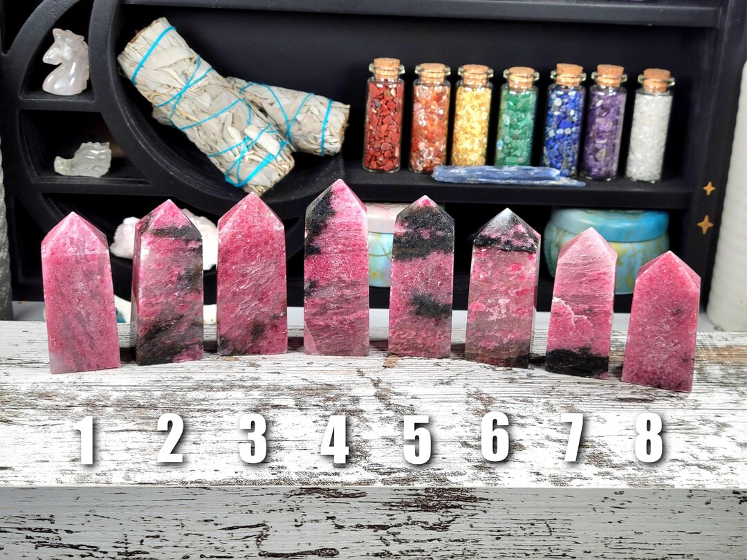 Ice Rhodonite Tower - Healing Crystals - Crystal Towers - Etsy