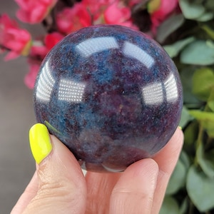Ruby in Blue Kyanite Sphere - Crystal Sphere - Healing Crystals