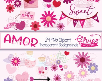 Love Clipart Bundle Immediate Digital Download, Valentines Day