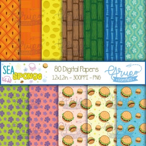 Sea Sponge Digital Papers, Digital Download, Seamless Patterns, Yellow ...