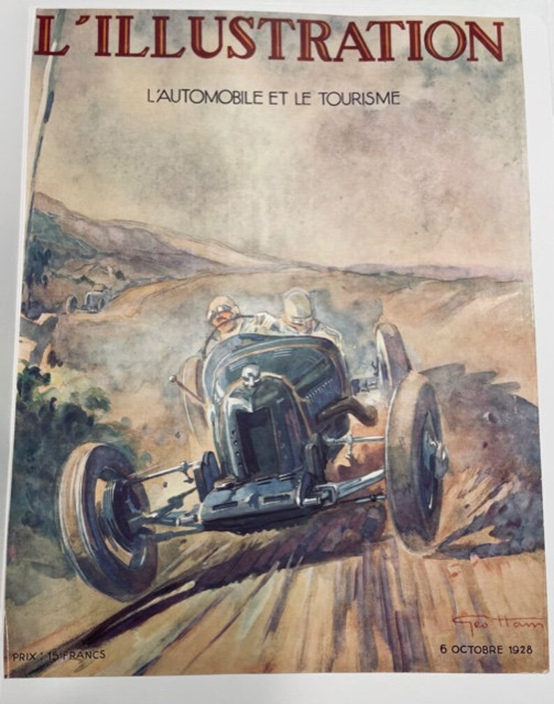 L#39;Automobile Et Le Tourisme by Geo Ham, Original 1928 Lithog L#39;Automobile Et Le Tourisme by Geo Ham, Original 1928 Lithog