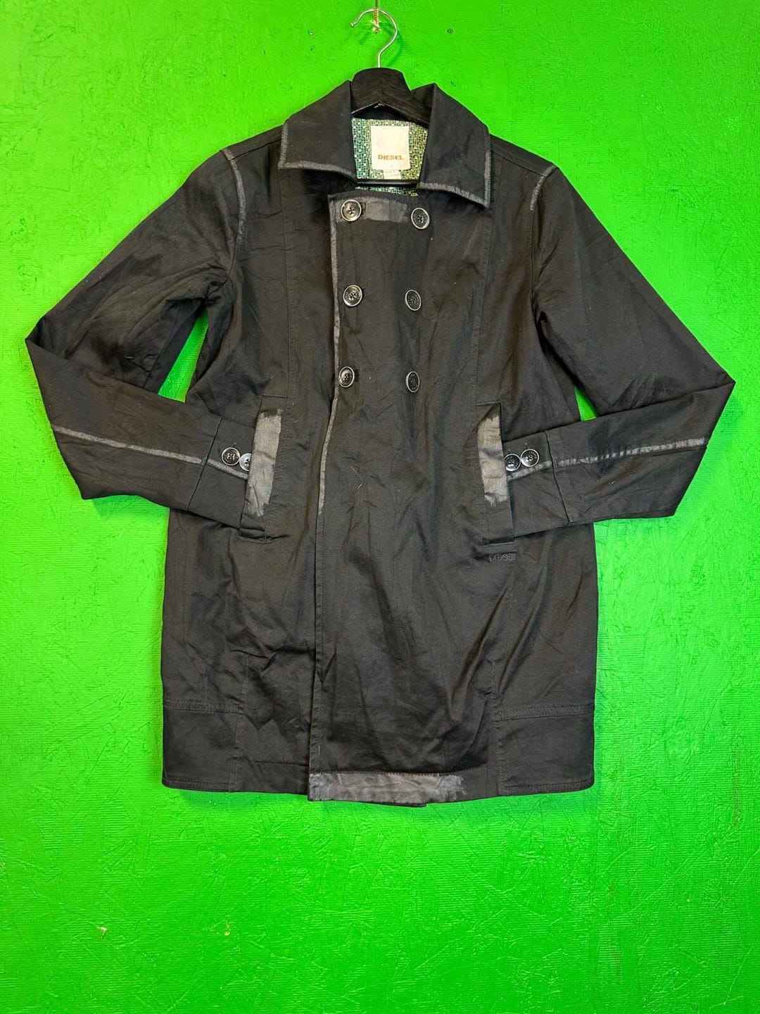 ジャケット・アウター 00s y2k DIESEL ladys military coat S 00s Y2K Diesel Archive Leather Jacket M Vintage Moto Rare | eBay