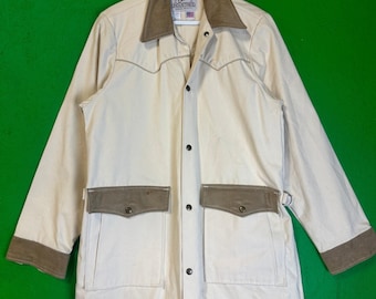 Boone Industries Westernmantel Duster Trench Beige Gr. S Vintage Lined White