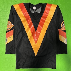 Vintage Vancouver Canucks Hockey Jersey Black Yellow NHL Flying Skate CCM 90s