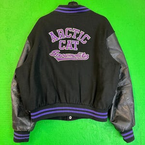Vintage 1980’s Arctic Cat Snowmobiles Varsity Jacket Rare Sz L