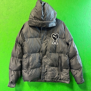 Puma Ami X Full Zip Puffer Jacket Mens Gray Casual Athletic