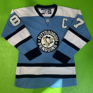 Pittsburgh Penguins Jersey Mens 50 Blue NHL Hockey Crosby 87 Captain Reebok CCM