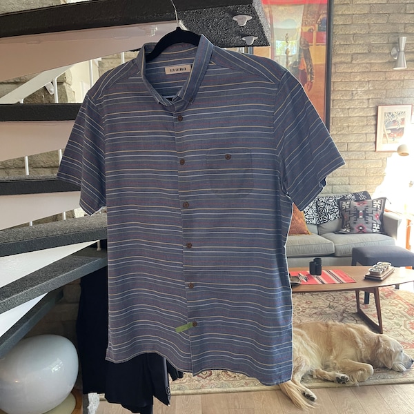 British Style Ben Sherman Pin Stripe Short Sleeve Shirt - L