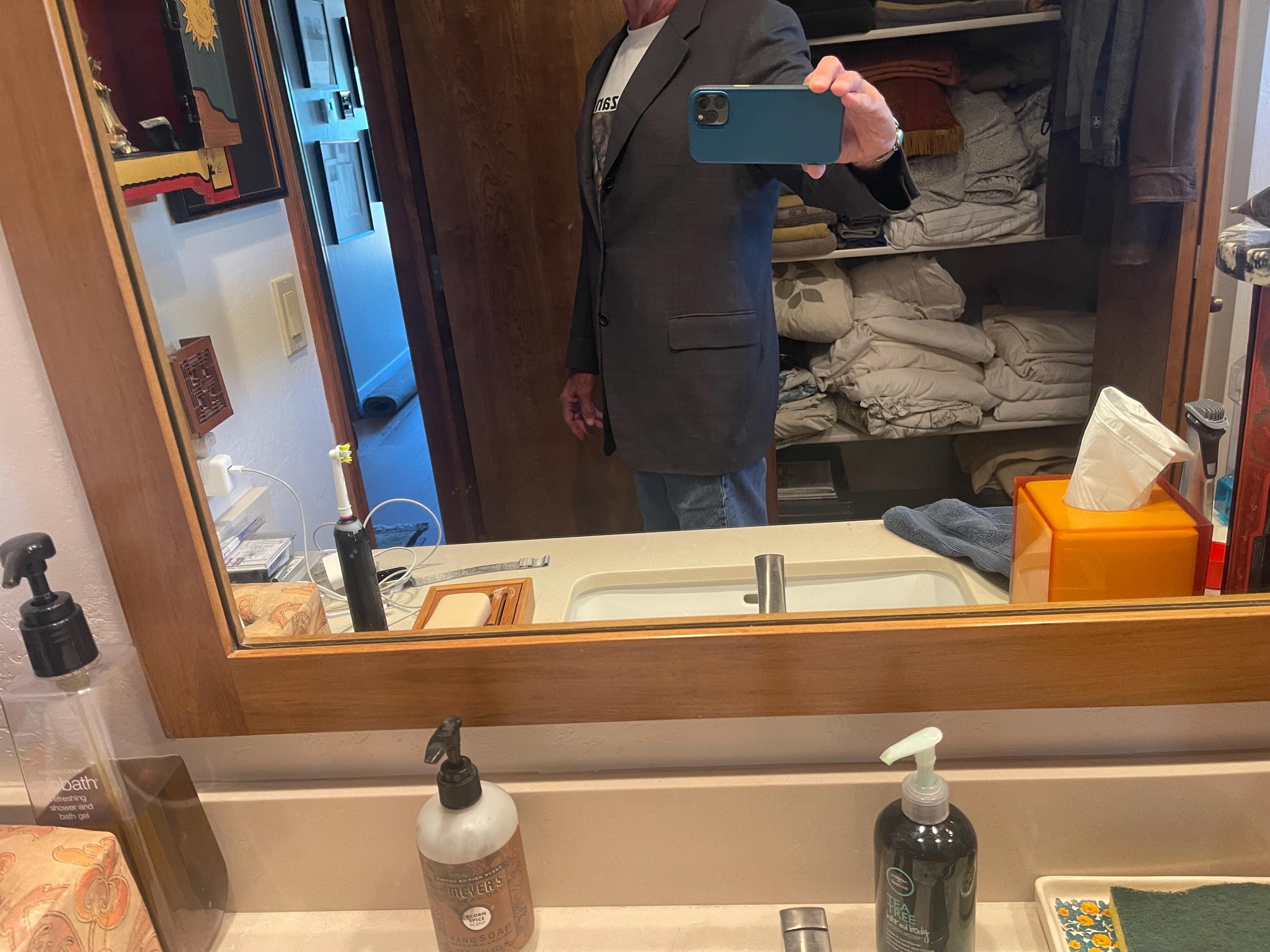 Canali, Vintage 1990's Canali Men's Grey/Blue Tailored Jacket