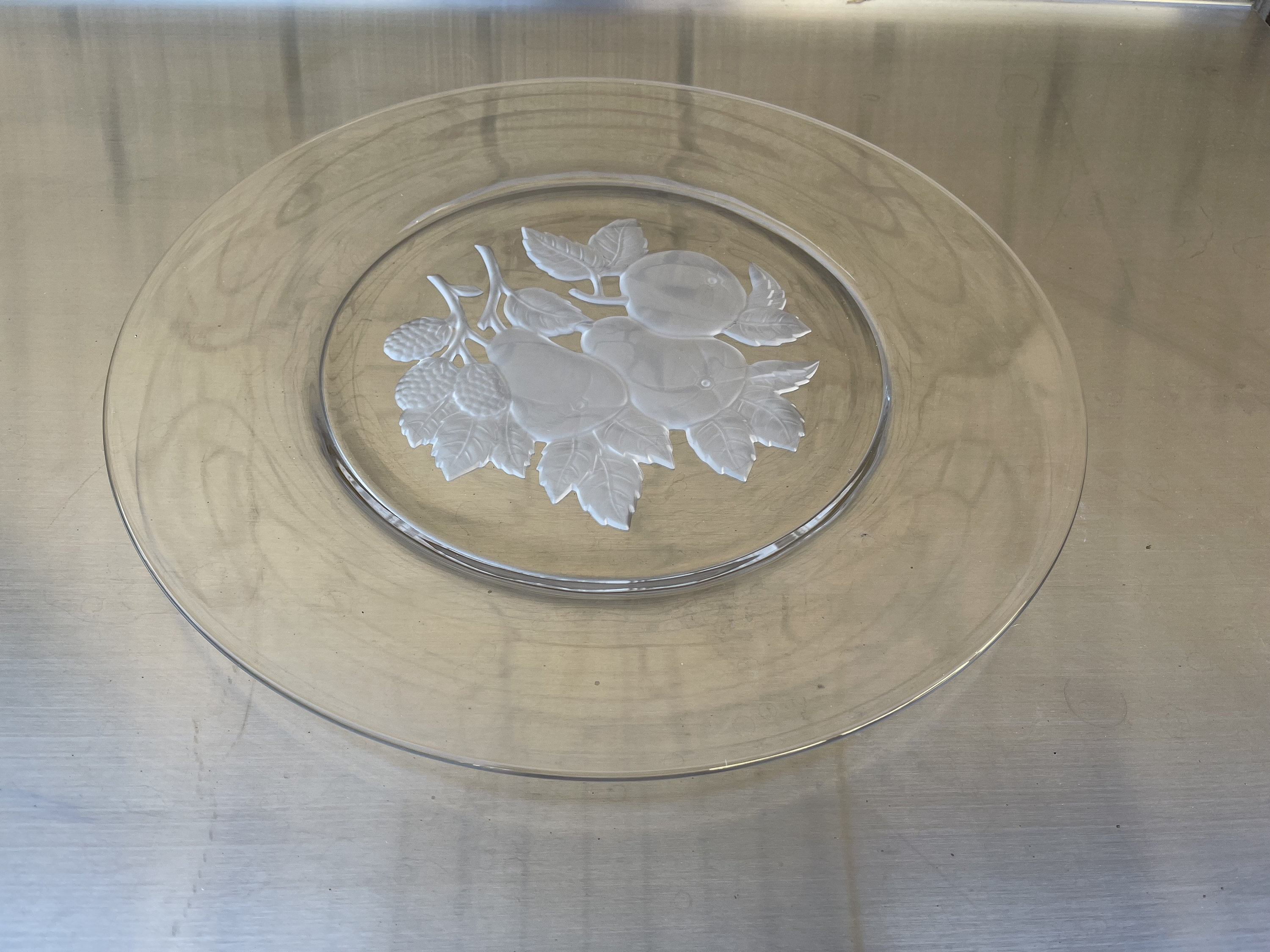 LALIQUE クリスタル プレート 皿 Lalique-style Crystal Platter With Fruit, Art Deco - Etsy