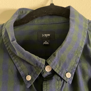 j crew dress shirt sizing J. Crew Men's Long Sleeve Navy Blue Button Up Collared Dress Shirt Size M