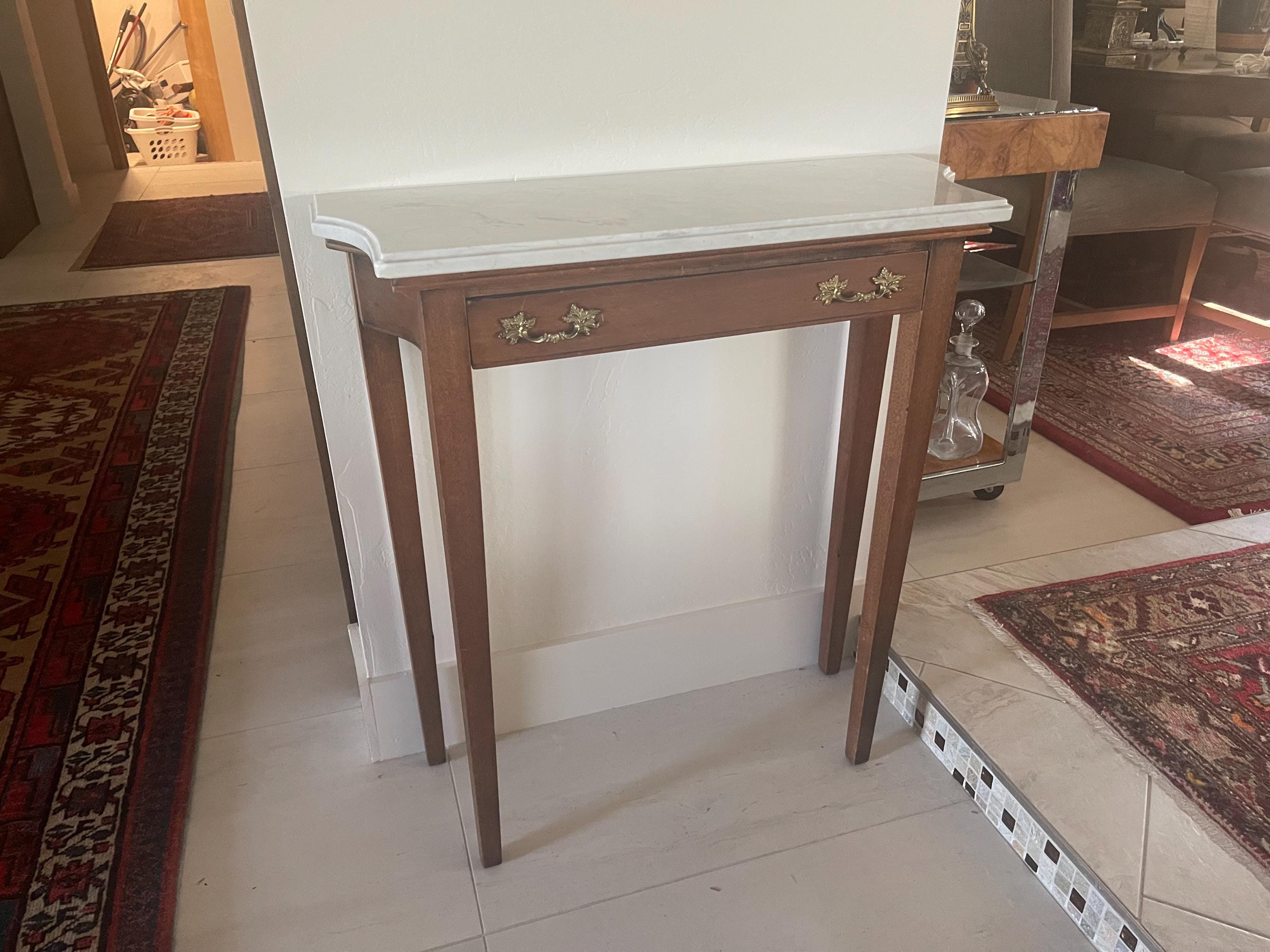 Regency Style Marble Top Diminutive Console Table