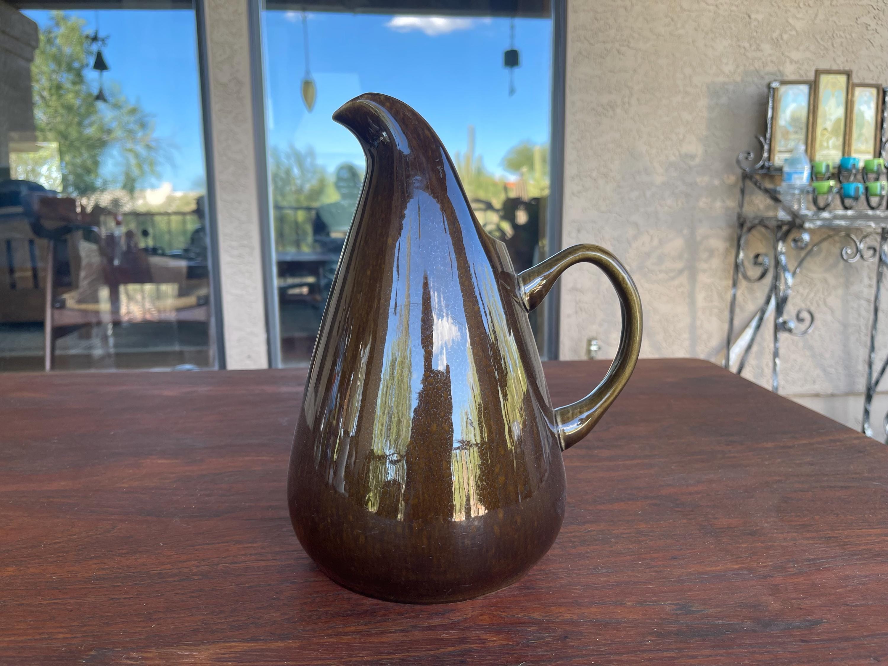 Russel Wright Bauer Pottery ピッチャー Russel Wright Steubenville American Modern Pitcher in Brown Glaze