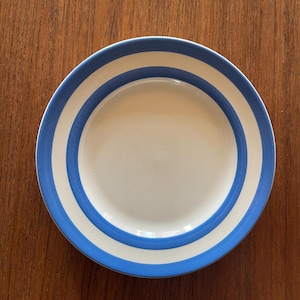 Vintage TG Green Blue & White, Cornishware Cake Plate - 7"D