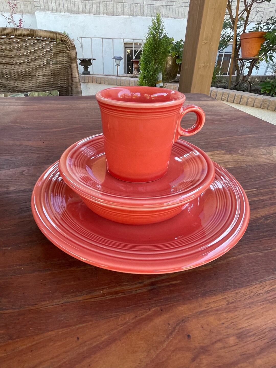 Fiesta Persimmon Dinner Set 4 Pieces Etsy