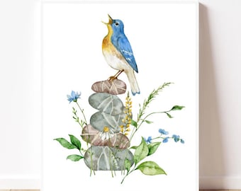 Spring print download Spring wall art Farmhouse spring printable wall art Spring poster download Spring watercolor painting Easter prints