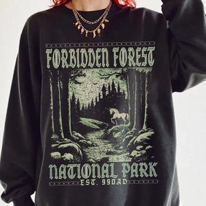 Forbidden Forest Crewneck Sweatshirt: Bookish Wizard Shirt