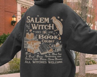 Retro Salem Witch Hoodie Y2k Vintage Hoodie Trendy Sweatshirts Raven Shirt Pumpkin shirt Halloween gift  hoodie