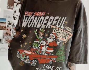 90's Vintage Christmas Movie Shirt - Comfort Colors® Universal Holidays Shirt Elf - Snowman shirt Funny Xmas Gift