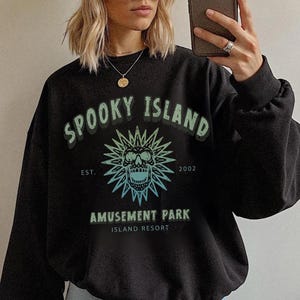 Spooky Island Crewneck, Retro Cartoon Halloween Movie shirt Spooky Island Disco Skull, Halloween Gift, 90s nostalgia, Retro Halloween Summer