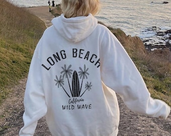 Sweat à capuche California, surfeur ras du cou, pull CA, Beach Bum, sweat-shirt de plage tendance, sweat-shirt surdimensionné esthétique