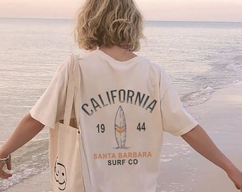 California, Surf Co Tee, camisa CA Beachy, camisa estética de gran tamaño, camiseta Tumblr Beach