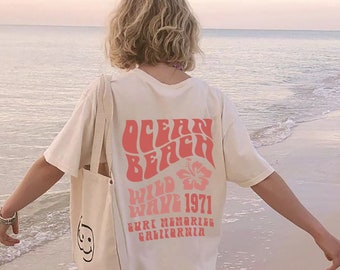 Ocean Beach Shirt- Esthetisch T-shirt, Trendy Shirts California Shirt trendy oversized VSCO Shirts woorden op achterkant Pinterest tshirt, Beach Bum