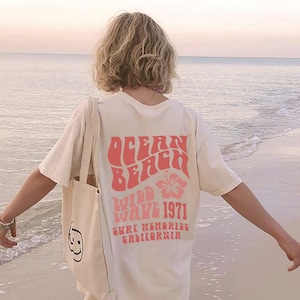 Ocean Beach Shirt- Aesthetic Tee, Trendy Shirts California Shirt trendy oversized VSCO Shirts words on back  Pinterest tshirt, Beach Bum