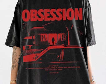 Camiseta vintage do filme OBSESSION, camiseta gráfica Comfort Colors Frowning Nikki, camiseta de terror gótico
