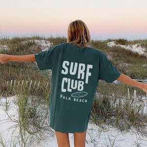 Shirt Palm Beach Surf Club Tee | 90s Vintage Surfing Retro Surfer Shirt Florida Beach Club Shirt Preppy Aesthetic Shirt