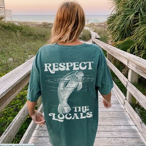 T shirt Manatee Comfort colors Ocean Shirt Aesthetic Clothing Gift for Manatee Lovers Surf Tee Respect the Locals Save The Manatees