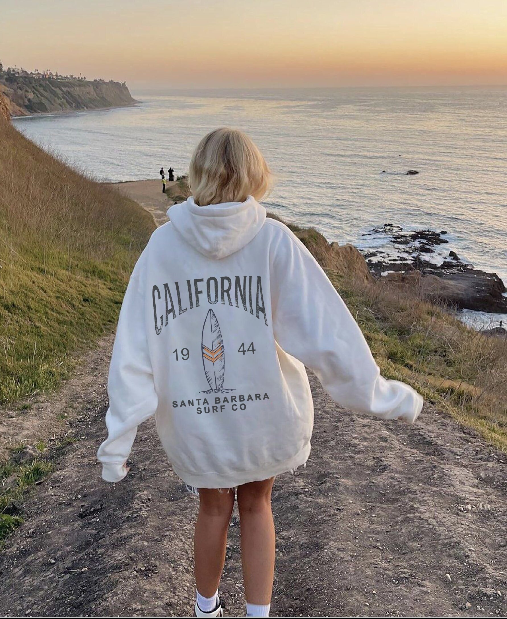 Sweat à Capuche Femme Décontracté Imprimé Surf - Coupe Oversize, Doux Et Chaud, Idéal Pour L'hiver Et Les Loisirs