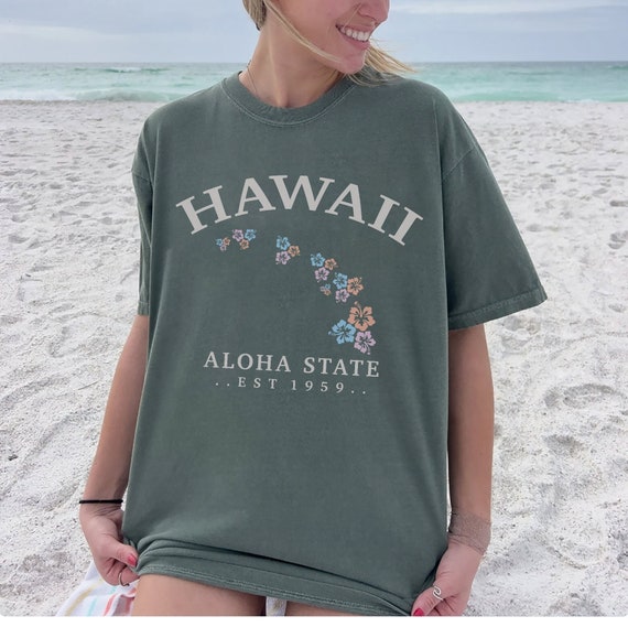 Artsy Hawaii Aloha State T-Shirt Summer Hawaiian Islands Tee Artsy Hawaii Aloha State T-Shirt Summer Hawaiian Islands Tee