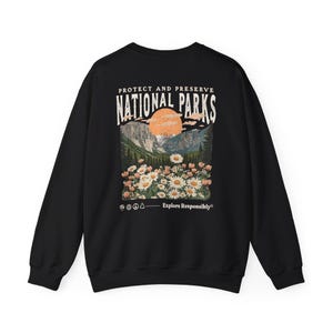 Jaren 90 nationale parken sweatshirt muesli meisjesshirt Wildlife ronde hals wandelen camping kleding Wanderlust shirt afbeelding 4