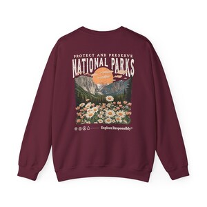Jaren 90 nationale parken sweatshirt muesli meisjesshirt Wildlife ronde hals wandelen camping kleding Wanderlust shirt afbeelding 5