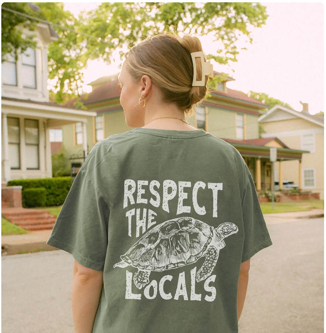 Respect the Locals T Shirt Sea Turtle Shirt Aesthetic Ocean Shirt ...