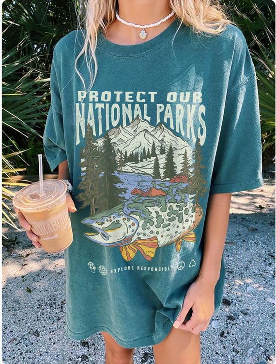 90s National Parks Comfort Colors® Unisex T shirt Granola Girl Shirt Wildlife Tee Hiking Camping Clothes Wanderlust Shirt