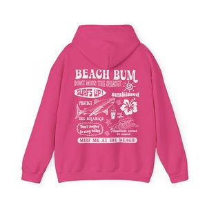Beach Bum Hoodie Y2k Beach Sweatshirt Shark Hoodie Preppy Sweatshirt Aesthetic Words on back Surf Shirt Iced Coffee Hibiscus Sunkissed shirt zdjęcie 7