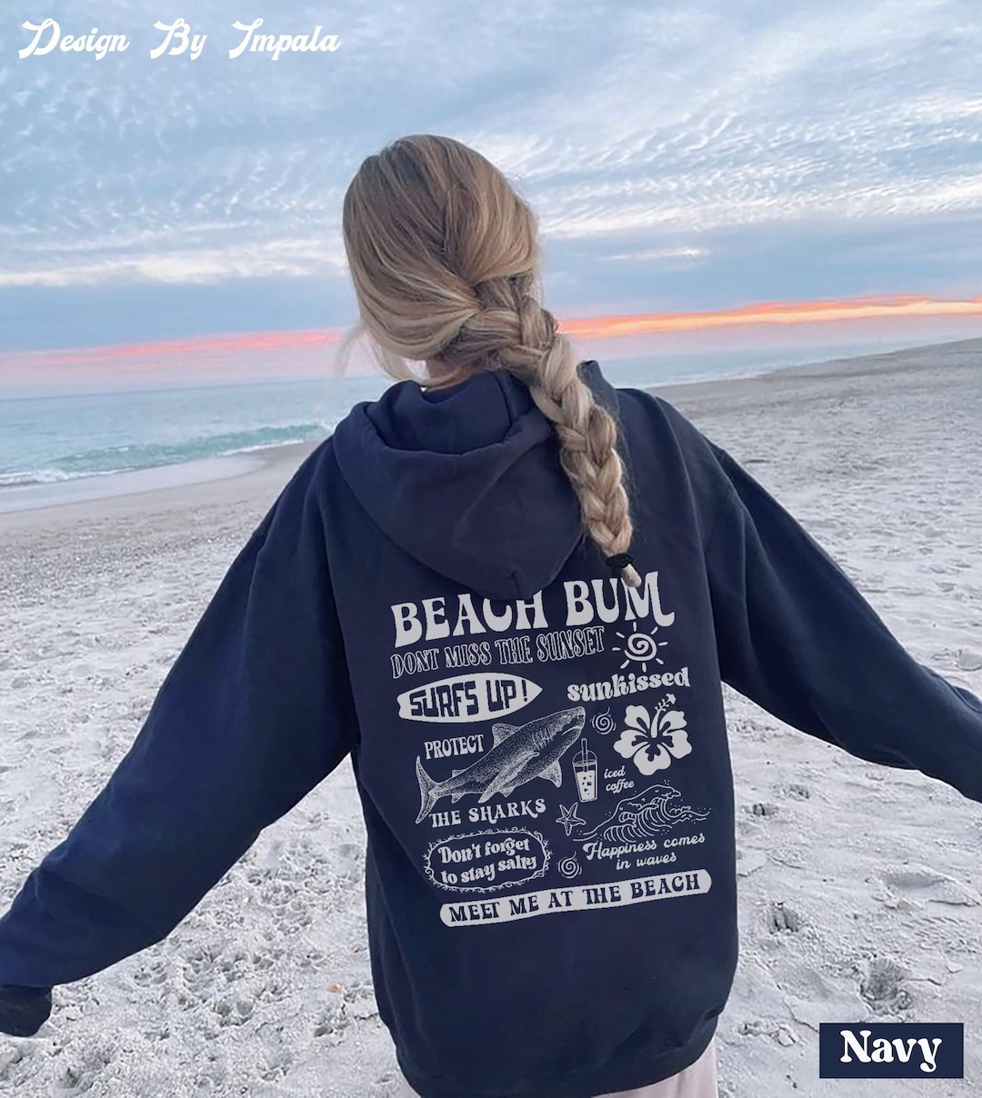 Beach Bum Hoodie Y2k Beach Sweatshirt Shark Hoodie Preppy Sweatshirt  Aesthetic Words on Back Surf Shirt Iced Coffee Hibiscus Sunkissed Shirt -  Etsy