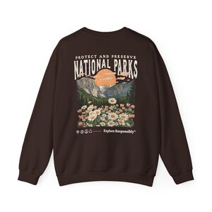 Jaren 90 nationale parken sweatshirt muesli meisjesshirt Wildlife ronde hals wandelen camping kleding Wanderlust shirt afbeelding 6