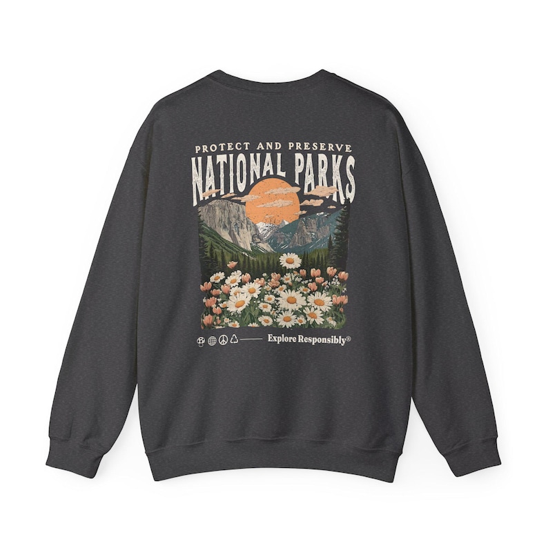 Jaren 90 nationale parken sweatshirt muesli meisjesshirt Wildlife ronde hals wandelen camping kleding Wanderlust shirt afbeelding 8