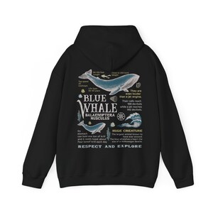 Retro Blue Whale Hoodie 90s Graphic Sweatshirt Ocean Pullover Marine Life Shirt Whale Hoodie Y2k Aesthetic Sweatshirt Ocean Biologist gift image 4